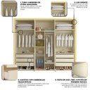Ver imagem 7 de Guarda-Roupa Casal 6 Portas com LED com Pés 100% MDF Lumina Off White