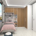 Ver imagem 2 de Quarto de Canto Solteiro com Guarda Roupas Cabeceira e Mesa de Cabeceira Alpes Luciane Móveis