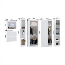 Quarto de Canto Solteiro com Guarda Roupas Cabeceira e Mesa de Cabeceira Alpes Luciane Móveis - 4