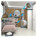 Ver imagem 5 de Quarto de Canto Solteiro com Guarda Roupas Cabeceira e Mesa de Cabeceira Alpes Luciane Móveis