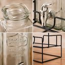 Ver imagem 5 de Suqueira Cristal Tripla com Suporte Kit 3 Dispenser em Vidro Bebidas Tampa Hermetica Suco Agua Crist