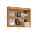 Ver imagem 3 de Porta Objetos com Espelho Villa Mistral com 7 Ganchos Naturalle Marrom Framar