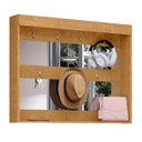 Ver imagem 2 de Porta Objetos com Espelho Villa Mistral com 7 Ganchos Naturalle Marrom Framar
