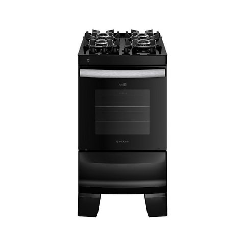 Fogão Atlas 4 Bocas Agile Up com Mesa de Vidro Preto - Bivolt