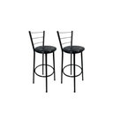 Ver imagem 1 de Kit 2 Banqueta Alta Preta Cozinha Gourmet Americana Balcão:preto Floral