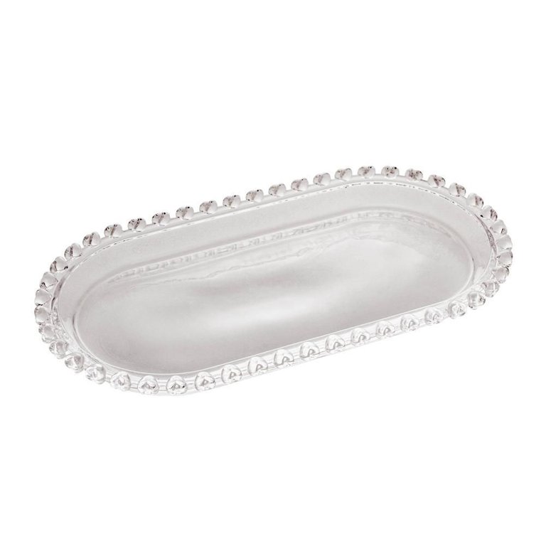 Travessa Oval de Cristal Coração 25cm - Lyor