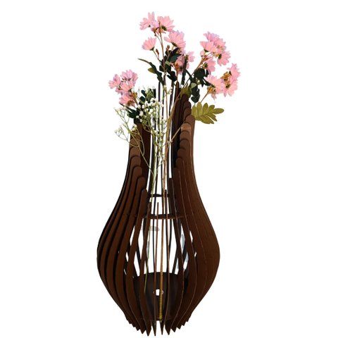 Vaso de Chão Decorativo Grande Andromeda Mdf:preto/85x30cm