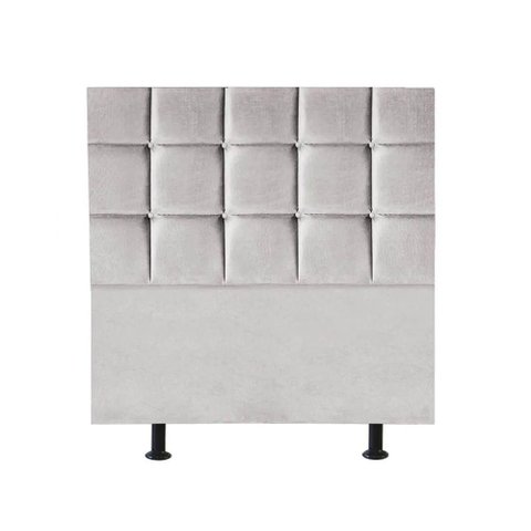 Cabeceira Estofada Cama Box Solteiro 100cm Espanha Suede Cinza Claro- Mabe Magazine
