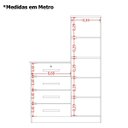 Ver imagem 5 de Cômoda Guarda-roupa Caribe 4 Gavetas 1 Porta com Espelho Cinamomo/off White