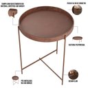 Ver imagem 2 de Mesa de Canto Lateral Decorativa Industrial Sala de Estar 56 Cm Sintético Whisky P06 Daisy - Lyam