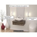 Ver imagem 2 de Conjunto para Banheiro Gabinete com Cuba Abaulada L42 600W Metrópole Marrom/Carvalho Dark