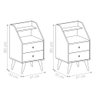 Conjunto Mesas de Cabeceira 2 Gavetas Retrô Gouda Freijó Off White - 3