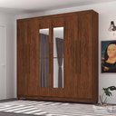 Ver imagem 1 de Guarda Roupa Casal Audi 6 Portas de Bater 2 Gavetas MDP Imbuia-Rustico Vila Rica