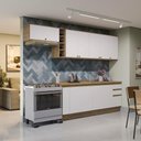 Ver imagem 1 de Armário de Cozinha Completa 100% Mdf 300cm Nogueira/branco Celeste Kappesberg