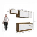 Ver imagem 4 de Armário de Cozinha Completa 100% Mdf 300cm Nogueira/branco Celeste Kappesberg