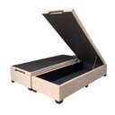Ver imagem 2 de Cama Box Baú Queen Bipartido Suede Luxo - Gs Kamas - Acabamento Reforçado, Amplo Espaço (bege)