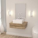 Ver imagem 1 de Conjunto para Banheiro Gabinete 60cm Cuba Q35 e Espelheira 601W Metrópole