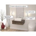 Ver imagem 2 de Conjunto para Banheiro Gabinete 60cm Cuba Q35 e Espelheira 601W Metrópole Marrom/Carvalho Dark