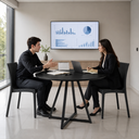 Ver mais imagens de Mesa Requinte de Jantar Reunião Redonda Estilo Industrial MDF e Aço Moderna Preto/Pé Preto Lh Móveis