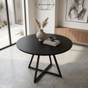 Ver imagem 4 de Mesa de Jantar e Reunião Redonda Estilo Industrial Mdf e Aço Moderna
