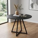 Ver imagem 2 de Mesa de Jantar e Reunião Redonda Estilo Industrial Mdf e Aço Moderna