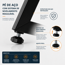 Ver imagem 6 de Mesa Requinte de Jantar Reunião Redonda Estilo Industrial MDF e Aço Moderna Preto/Pé Preto Lh Móveis