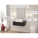 Ver imagem 2 de Conjunto para Banheiro Gabinete 60cm Cuba Q35 e Espelheira 601W Metrópole Preto/Onix
