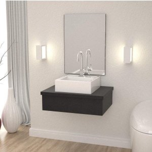 Conjunto para Banheiro Gabinete 60cm Cuba Q35 e Espelheira 601W Metrópole