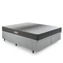 Ver imagem 2 de Cama Baú Queen 158x198 Courino Linho Cinza com Dual Firm Espuma Ecoflex