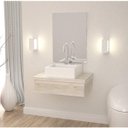 Ver imagem 1 de Conjunto para Banheiro Gabinete 60cm Cuba Q35 e Espelheira 601W Metrópole Branco/Snow