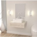 Ver imagem 1 de Conjunto para Banheiro Gabinete 60cm Cuba Q35 e Espelheira 601W Metrópole