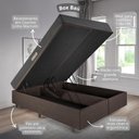 Ver imagem 4 de Cama Baú Queen 158x198 Courino Linho Marrom com Dual Firm Espuma Ecoflex