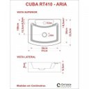 Ver imagem 6 de Conjunto Bancada para Banheiro com Cuba Aria RT41 e Espelheira 601W Metrópole Branco/Snow