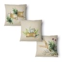 Ver imagem 1 de Kit 3 Capas de Almofada 43x43cm - Floral - Tecido Veludo 100% Poliéster