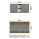 Ver imagem 4 de Armário de Cozinha Compacta 150cm Rustic/Cinza Agata Madesa 01