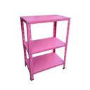 Ver imagem 1 de Estante de Aço Rosa Mini com 3 Prateleiras 45x27cm 45kg Coluna Bipartida para Quartos Escritório