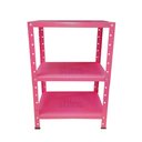 Ver imagem 2 de Estante de Aço Rosa Mini com 3 Prateleiras 45x27cm 45kg Coluna Bipartida para Quartos Escritório