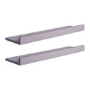 Ver imagem 2 de Kit 2 Prateleiras Porta Quadros 80 X 10cm Cinza Claro Suporte Invisível
