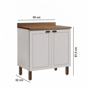 Ver imagem 5 de Balcão Cozinha 80 cm 2 Pts Conecta Frizz Branco/Ebano