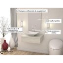 Ver imagem 3 de Conjunto para Banheiro Gabinete com Cuba Folha L38 e Espelheira 601W Metrópole Branco/Snow