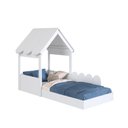 Ver imagem 7 de Cama Infantil Montessoriana Casinha Solteiro Branco com Grade de Proteção - Completa Móveis