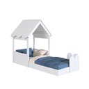 Ver imagem 4 de Cama Infantil Montessoriana Casinha Solteiro Branco com Grade de Proteção - Completa Móveis