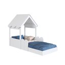 Ver imagem 6 de Cama Infantil Montessoriana Casinha Solteiro Branco com Grade de Proteção - Completa Móveis