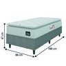 Cama Box Colchão Solteiro Espuma D45 Lazio Pillow Top 88x188x67cm Branco / Cinza Hellen - 2