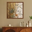 Ver imagem 2 de Kit 2 Quadros 50cm X 50cm Folhagem e Andorinha Aquarela Tropical Artes