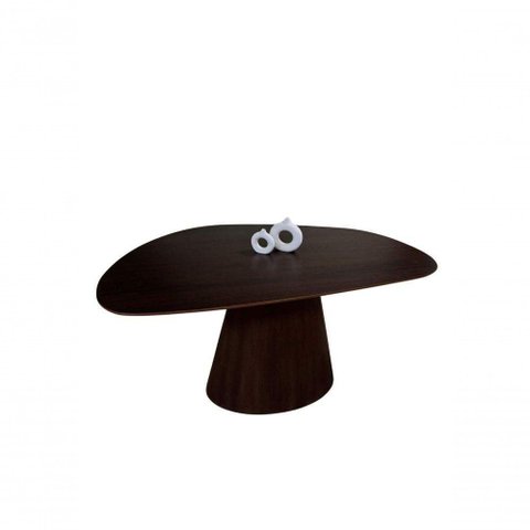 Mesa de Jantar Cone Orgânica 4 Lugares MDF 120x80cm Amadeirado Modelar Art Moveis
