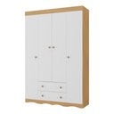 Ver imagem 2 de Guarda-roupa Infantil 122cm 4 Portas e 2 Gavetas Realeza Multimóveis Mp4453 Madeirado/branco