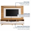 Ver imagem 7 de Estante Home para TV 60 Polegadas Pés em Madeira Maciça Diplomata
