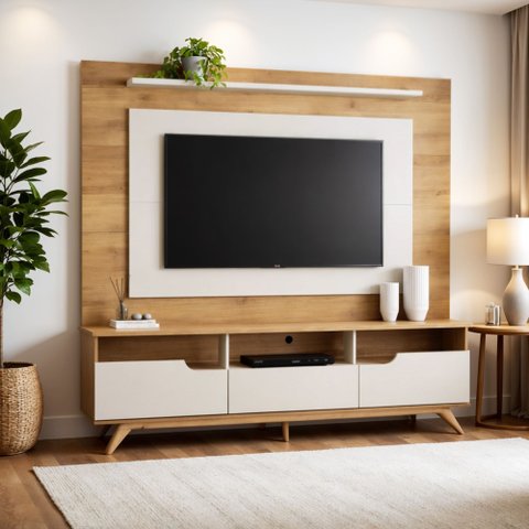 Estante Home para TV 60 Polegadas Pés em Madeira Maciça Diplomata