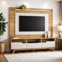 Ver imagem 1 de Estante Home para TV 60 Polegadas Pés em Madeira Maciça Diplomata